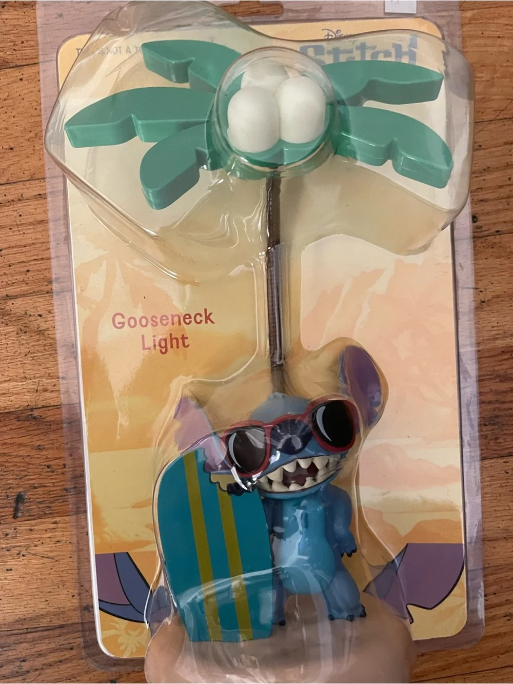Disney Stitch Palm Tree Gooseneck Light – Teal, Blue, White